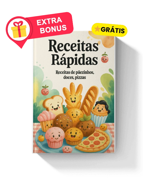 Mockup bônus: Receitas de Pãezinhos e Pizzas sem Açúcar e sem Glúten